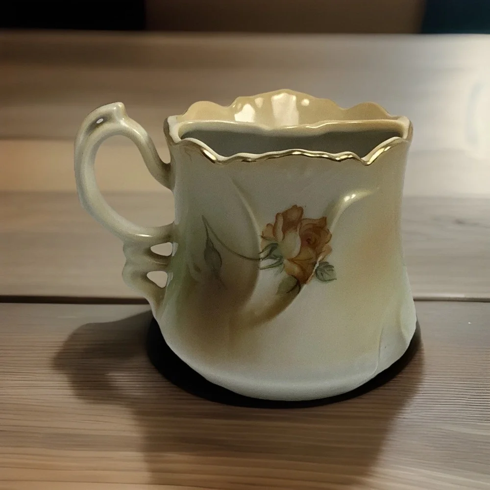 Vintage Brandenburg Mustache Shaving Cup Mug Autumn Colors Gold Trim‎ Nice !